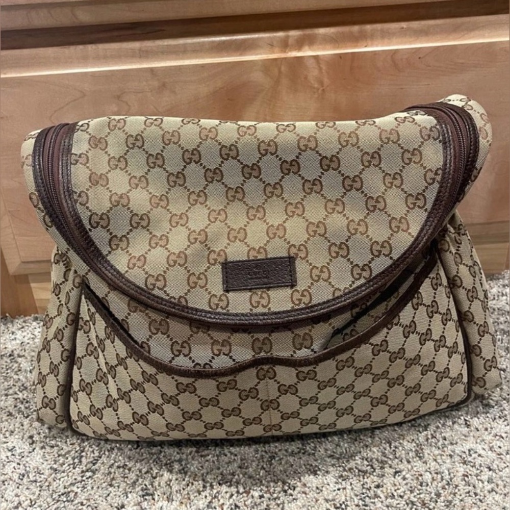 Gucci Beige and Brown Monogram Baby Bag
